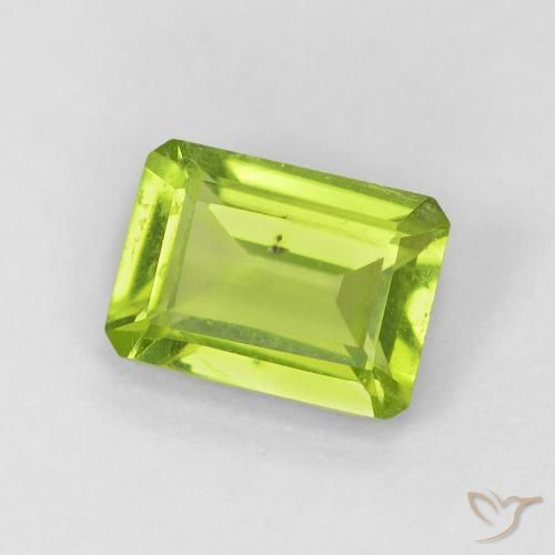 Péridot Vert clair naturelle Octogone / coupe Émeraude, 1.09 ct, VS