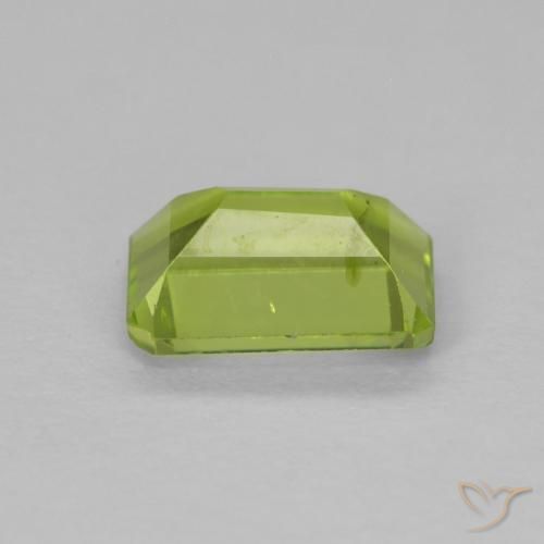 Péridot Vert jaunâtre vif naturelle Octogone / coupe Émeraude, 1.09 ct, VS