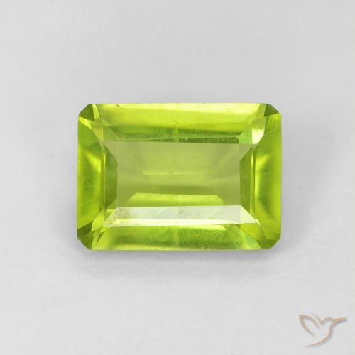 1.01ct Naturel Vert clair Péridot, Taille émeraude, VS