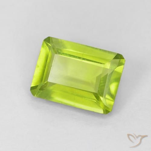 Péridot Vert clair naturelle Octogone / coupe Émeraude, 1.01 ct, VS