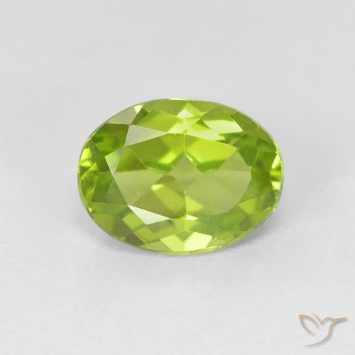 1.10ct Naturel Vert clair Péridot, ovale, VVS-VS
