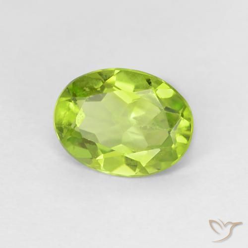 Péridot Vert éclatant naturelle ovale, 1.13 ct, VS