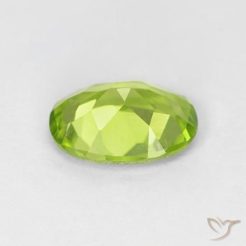 Péridot Vert éclatant naturelle ovale, 1.14 ct, VVS-VS