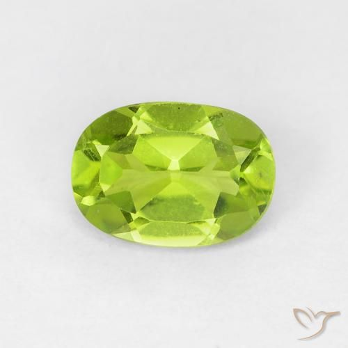 0.87ct Naturel Vert jaunâtre vif Péridot, ovale, VVS-VS