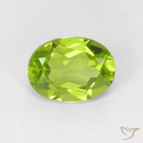 1.38ct Naturel Vert jaunâtre Péridot, ovale, VVS-VS