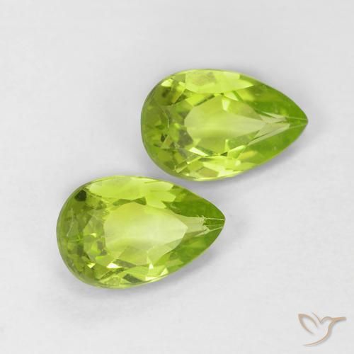 0.87ctw Naturel Vert clair Péridot, En forme de poire, VS