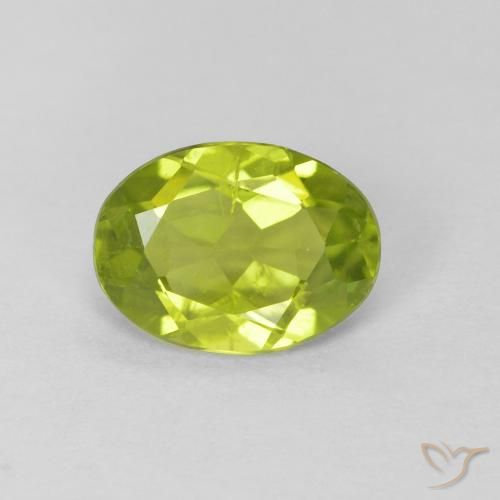 1.08ct Naturel Vert jaunâtre vif Péridot, ovale, VS