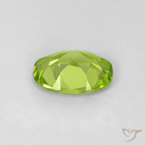 Péridot Vert éclatant naturelle ovale, 0.97 ct, VVS-VS
