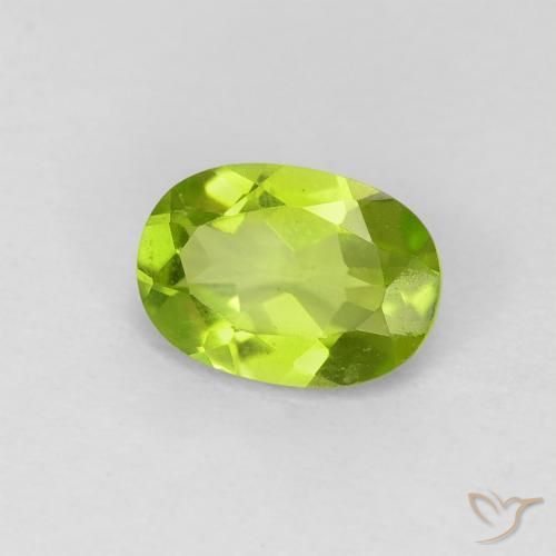 Péridot Vert éclatant naturelle ovale, 0.83 ct, VVS-VS