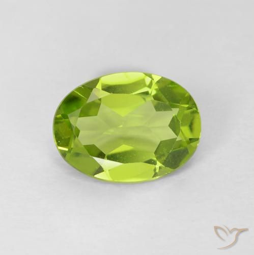 1.05ct Naturel Vert moyen Péridot, ovale, VVS-VS