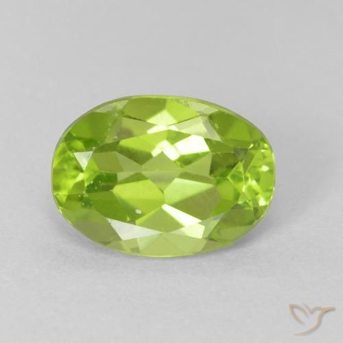 1.23ct Naturel Vert clair Péridot, ovale, VVS-VS