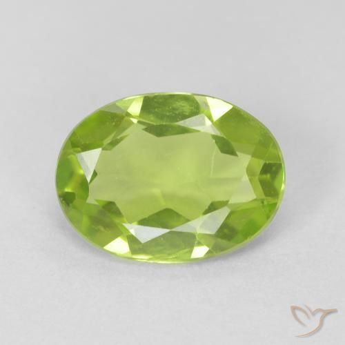 1.09ct Naturel Vert clair Péridot, ovale, VVS-VS
