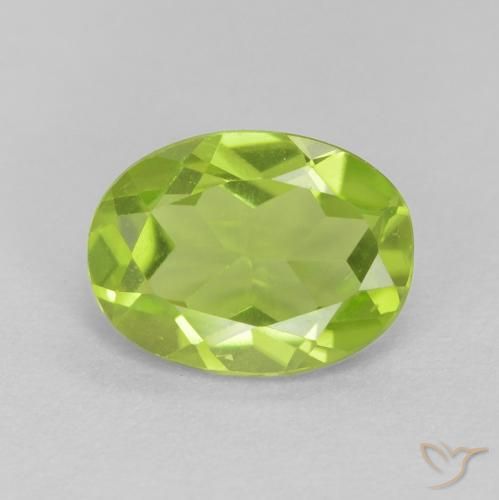 1.11ct Naturel Vert clair Péridot, ovale, VVS-VS