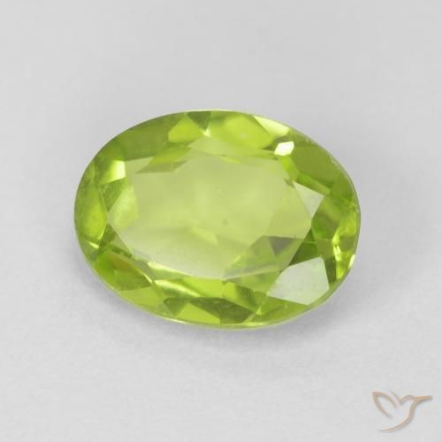 Péridot Vert clair naturelle ovale, 1.10 ct, VVS-VS
