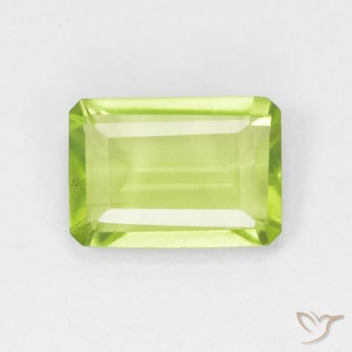 0.87ct Naturel Vert clair Péridot, Taille émeraude, VS