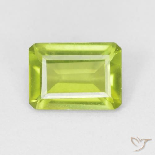 0.84ct Naturel Vert clair Péridot, Taille émeraude, VVS