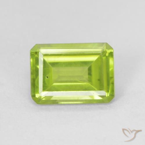1.04ct Naturel Vert clair Péridot, Taille émeraude, VS