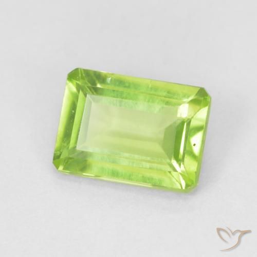 Péridot Vert clair naturelle Octogone / coupe Émeraude, 1.09 ct, VS