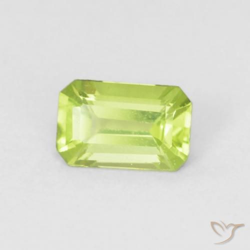 Péridot Vert clair naturelle Octogone / coupe Émeraude, 0.51 ct, VVS