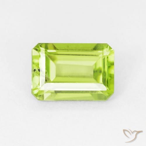 1.06ct Naturel Vert clair Péridot, Taille émeraude, VS