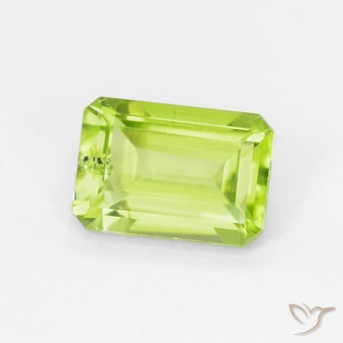 Péridot Vert clair naturelle Octogone / coupe Émeraude, 1.06 ct, VS