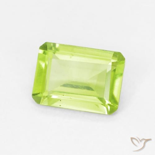 Péridot Vert clair naturelle Octogone / coupe Émeraude, 0.99 ct, VVS-VS