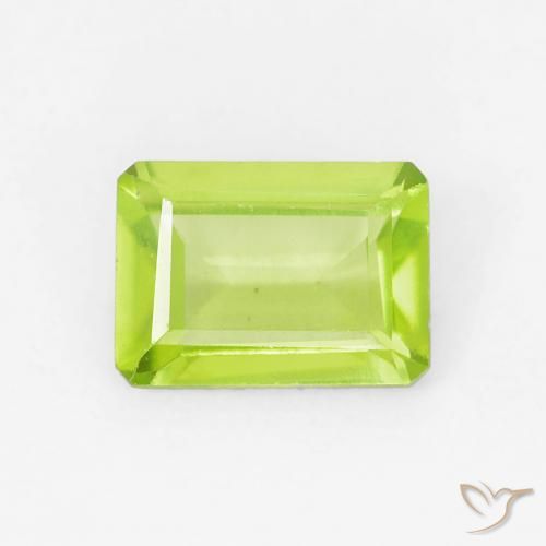 0.94ct Naturel Vert clair Péridot, Taille émeraude, VVS-VS