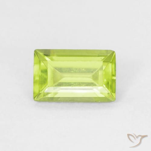 0.53ct Naturel Vert clair Péridot, Baquette, VVS-VS