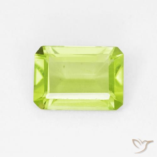 0.86ct Naturel Vert clair Péridot, Taille émeraude, VVS-VS