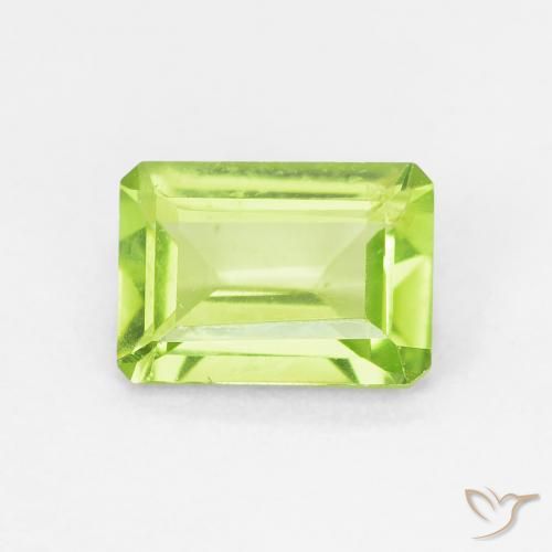 1.01ct Naturel Vert clair Péridot, Taille émeraude, VVS-VS