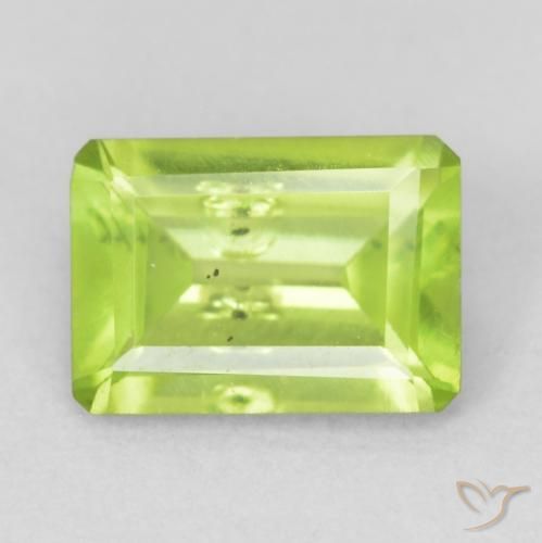 0.95ct Naturel Vert jaunâtre Péridot, Taille émeraude, VS-SI