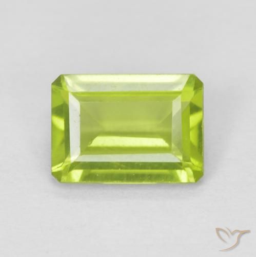 1.01ct Naturel Vert clair Péridot, Taille émeraude, VVS-VS