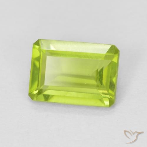 Péridot Vert clair naturelle Octogone / coupe Émeraude, 1.01 ct, VVS-VS