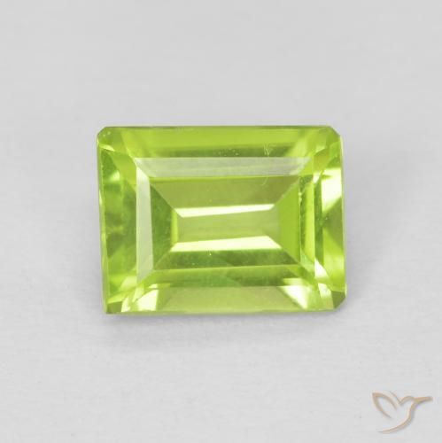 Péridot Vert clair naturelle Octogone / coupe Émeraude, 0.98 ct, VVS-VS