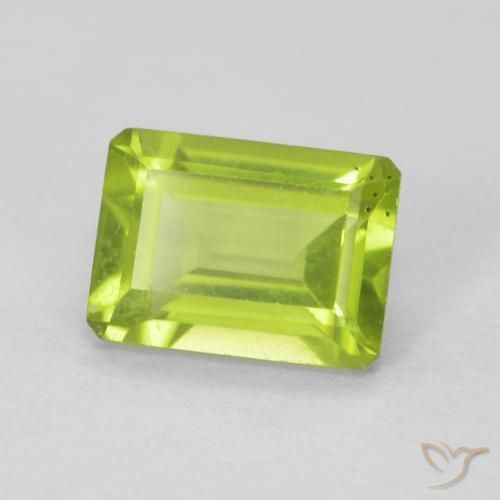 Péridot Vert clair naturelle Octogone / coupe Émeraude, 1.12 ct, VS