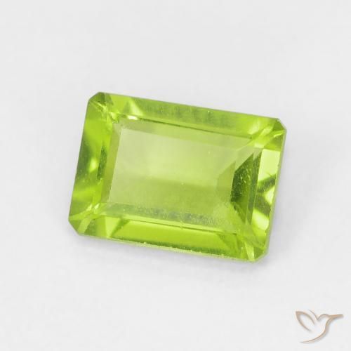 Péridot Vert clair naturelle Octogone / coupe Émeraude, 1.08 ct, VVS-VS