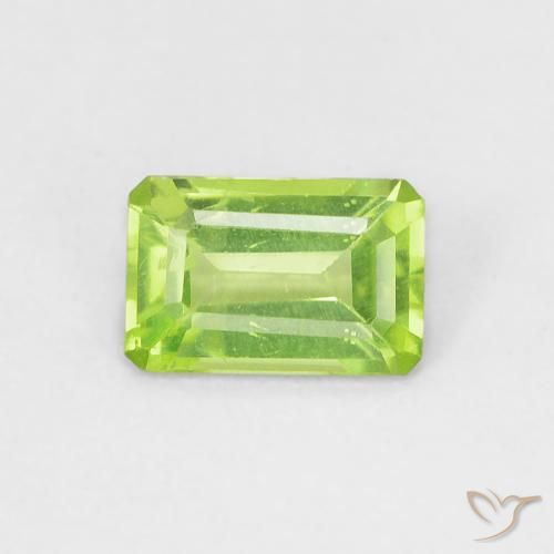 Péridot Vert jaunâtre naturelle Octogone / coupe Émeraude, 0.54 ct, VS