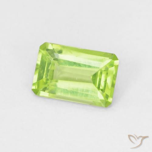 Péridot Vert jaunâtre naturelle Octogone / coupe Émeraude, 0.54 ct, VS