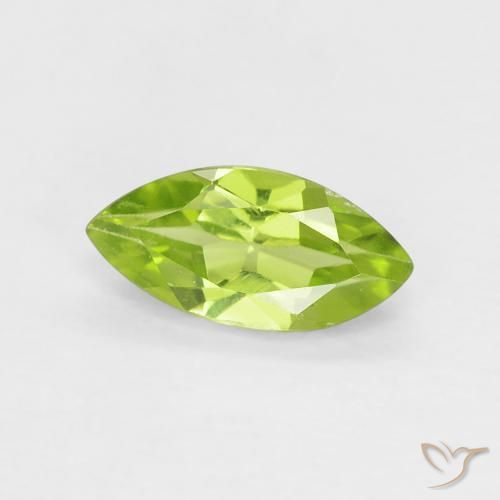 Péridot Vert moyen naturelle Marquise, 0.60 ct, VS