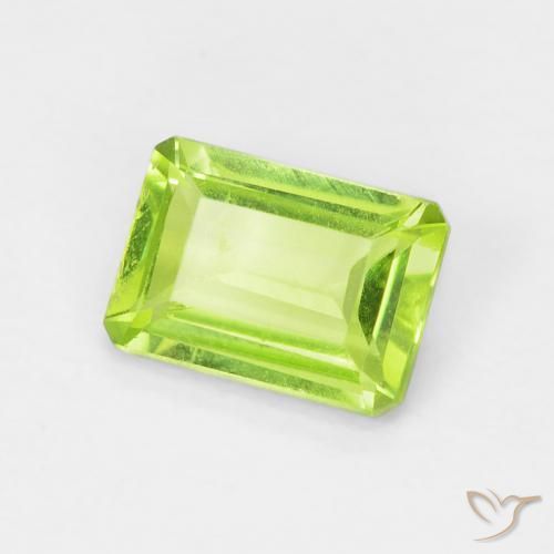 Péridot Vert jaunâtre naturelle Octogone / coupe Émeraude, 0.99 ct, VS