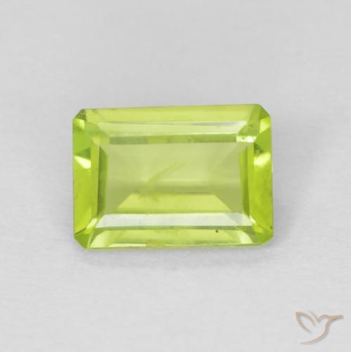 Péridot Vert clair naturelle Octogone / coupe Émeraude, 0.91 ct, VS