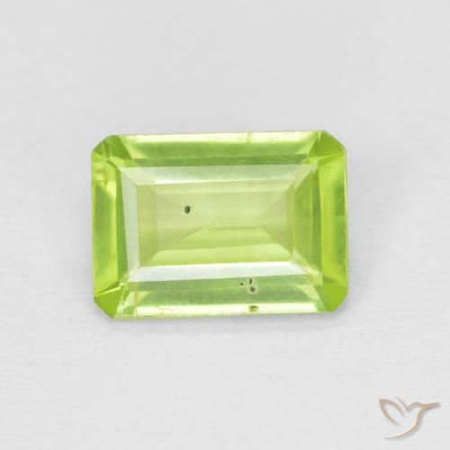 0.84ct Naturel Vert clair Péridot, Taille émeraude, Opaque