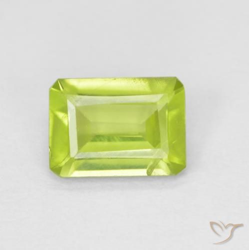 Péridot Vert clair naturelle Octogone / coupe Émeraude, 0.89 ct, VS