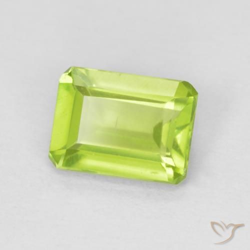 Péridot Vert clair naturelle Octogone / coupe Émeraude, 1.04 ct, VVS-VS
