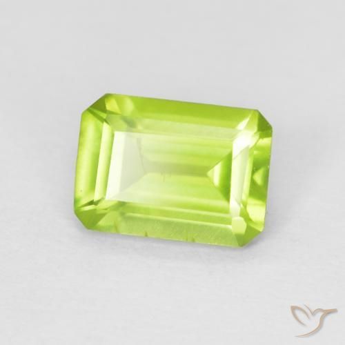 Péridot Vert clair naturelle Octogone / coupe Émeraude, 0.99 ct, VS