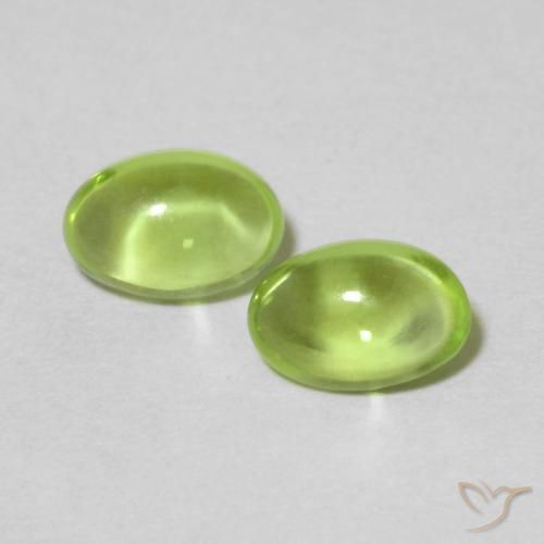 0.98ctw Naturel Vert moyen Péridot, ovale, Transparent