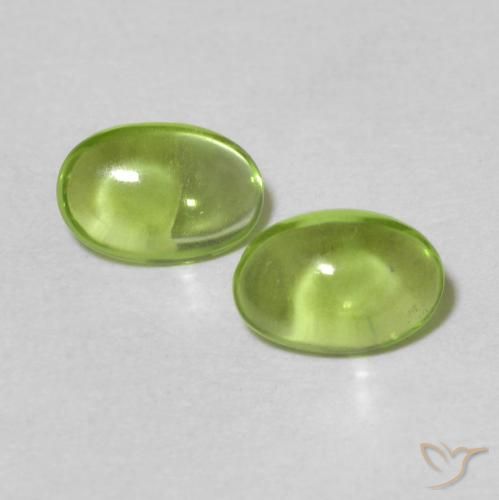 0.89ctw Naturel Vert moyen Péridot, ovale, Transparent