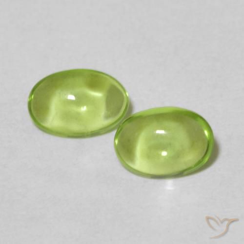 0.83ctw Naturel Vert moyen Péridot, ovale, Transparent