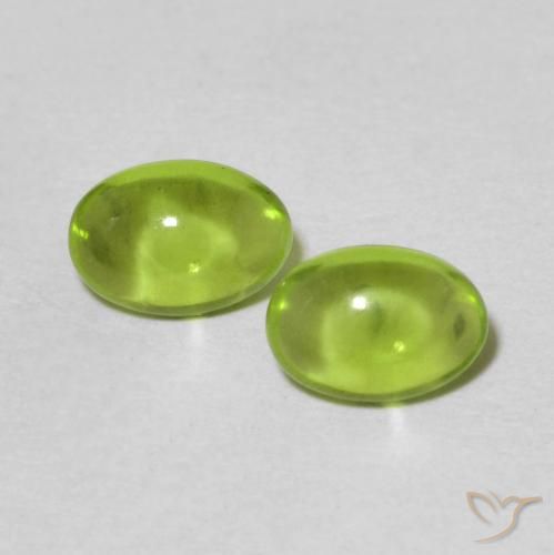 0.98ctw Naturel Vert moyen Péridot, ovale, Transparent