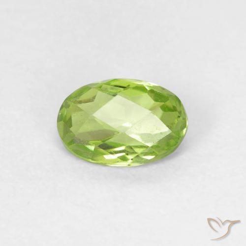 0.58ct Naturel Vert vif et léger Péridot, ovale, VVS-VS